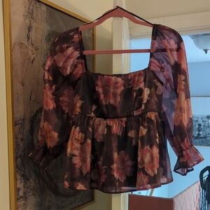 Floral Sheer Women's Top